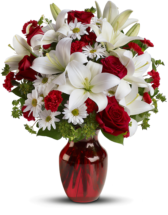Be My Love Bouquet with Carnations and Red Roses