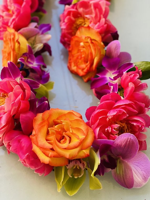 Peony, Rose, Orchid Custom Lei