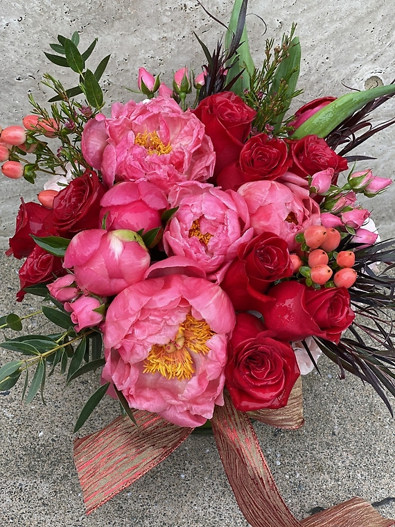 Peonies and Red