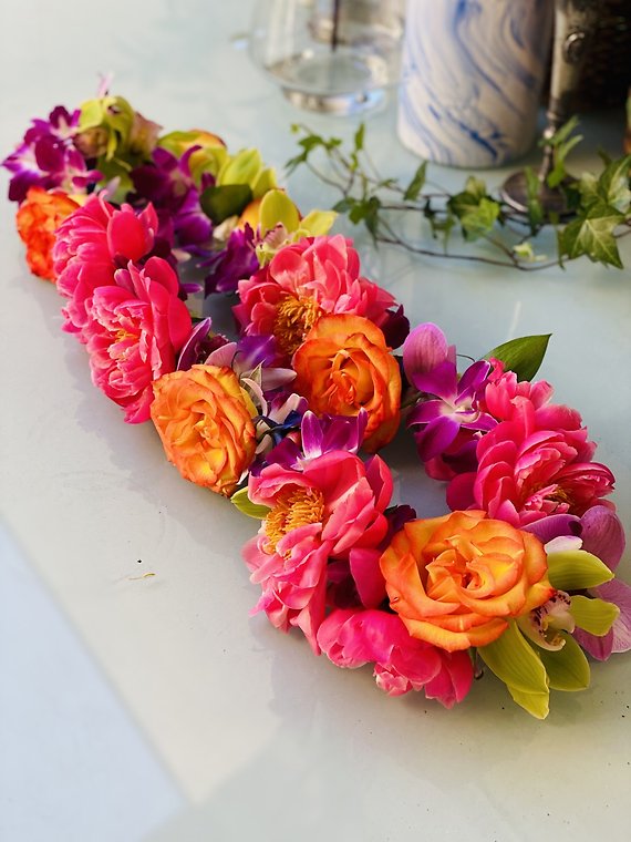 Peony, Rose, Orchid Custom Lei