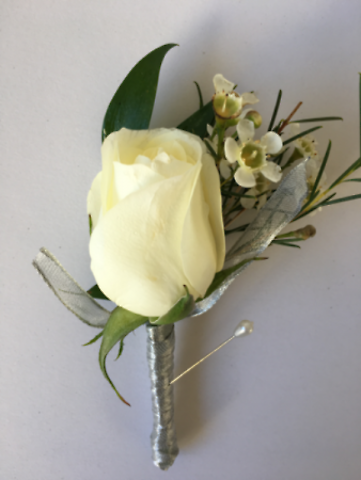 Rose Boutonniere - Various Colors Available with Upgrade