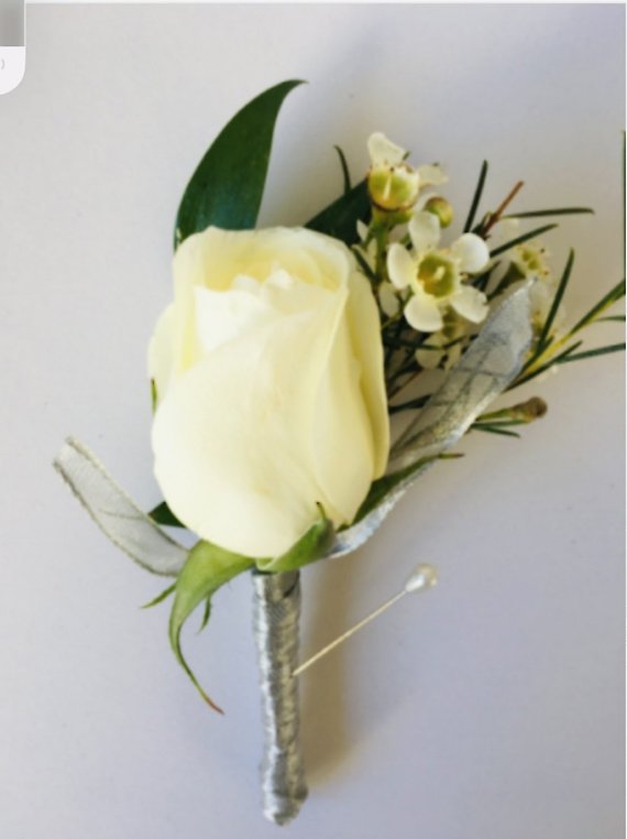 White Rose Boutonniere